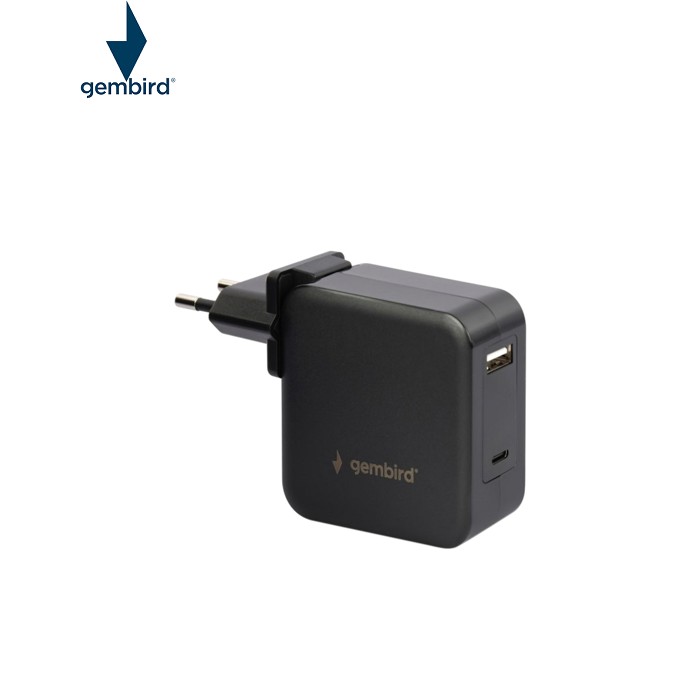 Зарядное устройство Gembird 60W PD & QC, Type-C, USB-A (NPA-PD60-01)