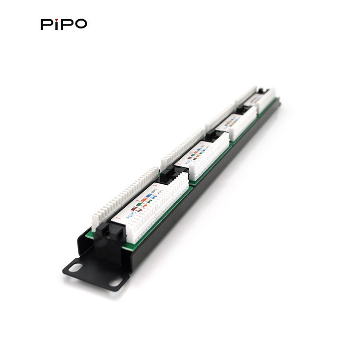 Патч-панель PiPo 24 порти UTP кат 5Е 19 "1U неекранована чорна Q25