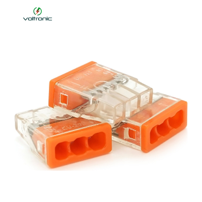 З'єднувач кабелю 3-pin самозажимна аналог WAGO К773-203, 50штпак Voltronic (К773-203)