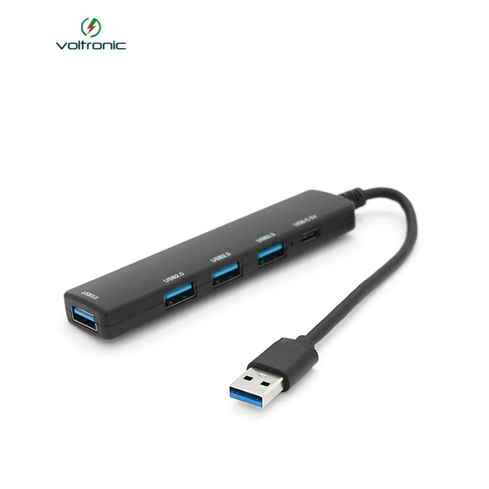 Хаб USB HUB 3.0 на 1 порт USB3.0 + 3 порти USB2.0+ Type-C, Black, OEM