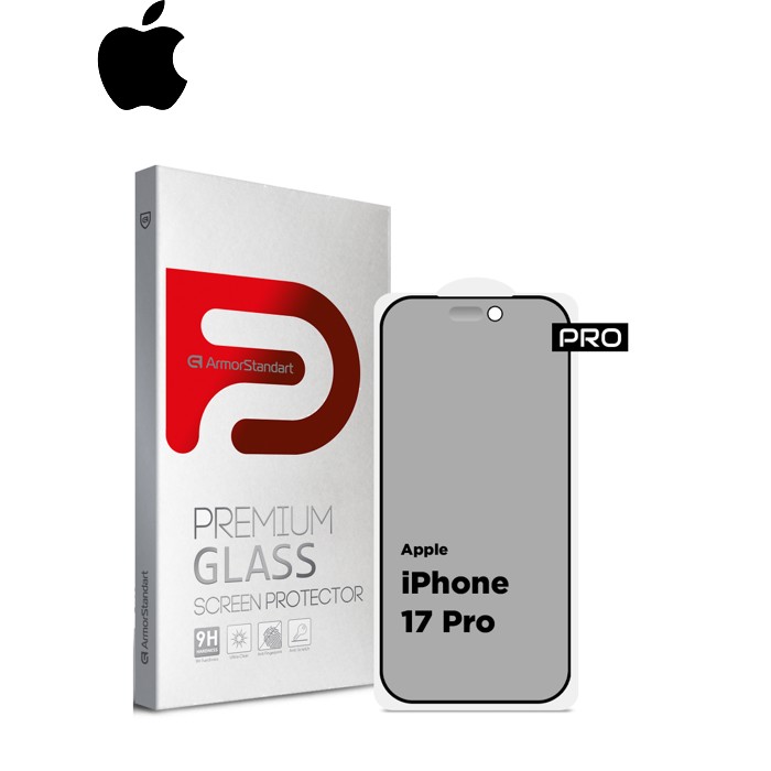 Скло захисне Armorstandart Pro Anti-spy Matte Apple iPhone 17 Pro (ARM86418)