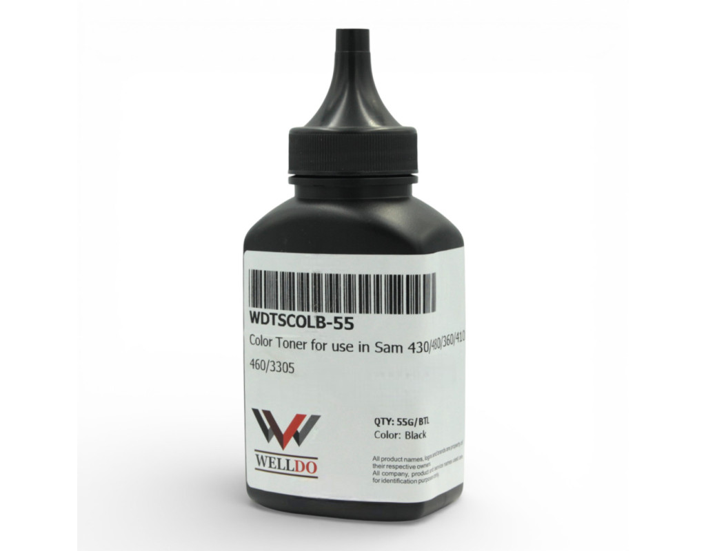 Тонер Samsung COLOR CLP-310/315/HPW2070A/117A/CLT-C404S/406S/407S, black 55г Welldo (WDTSCOLB-55)