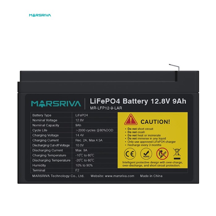 Акумуляторна батарея Marsriva 12.8V, 9.0A, літієва батарея