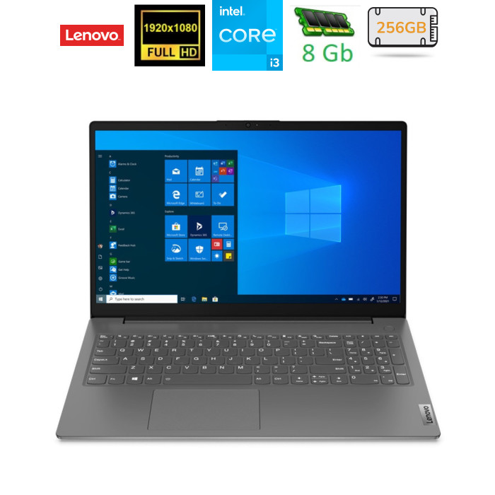 Ноутбук Lenovo V15 G2 ITL 15.6", 1920х1080 (FullHD), TN+film, Intel Core i3-1115G4 (3.0 Ghz), 8GB, SSD 256 GB, Intel UHD Graphics, 1.65 кг, 82KB0009GE