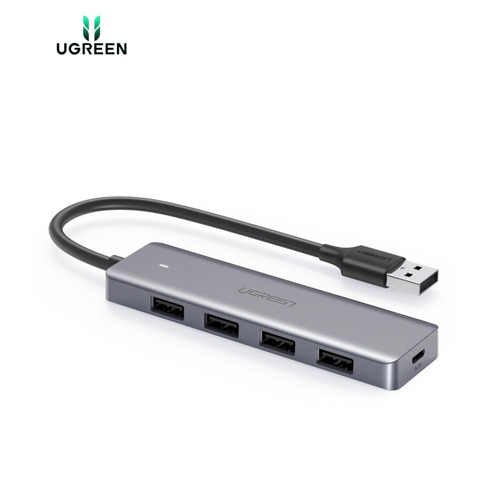 Хаб USB 3.0 -> 4xUSB 3.0 active, з живленням Type-C, 15см CM219 Ugreen
